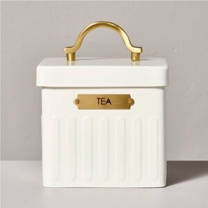 Hearth & Hand Magnolia Metal Tea Tin Cream/Brass